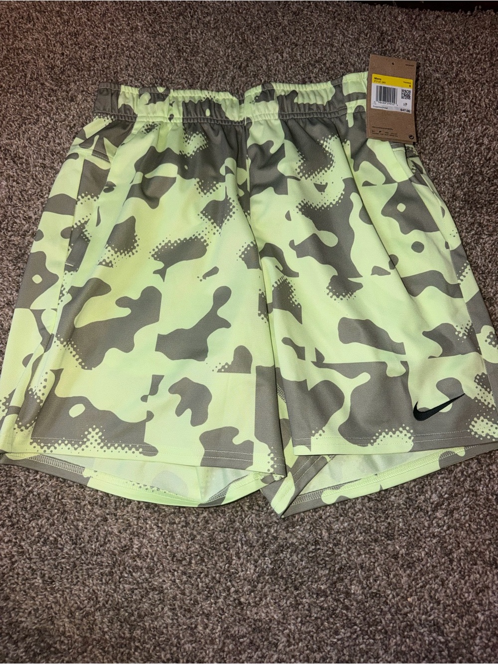 Mens Nike Flex Training Shorts Green/Gray Camo 7" Inseam Size S IF2187-360